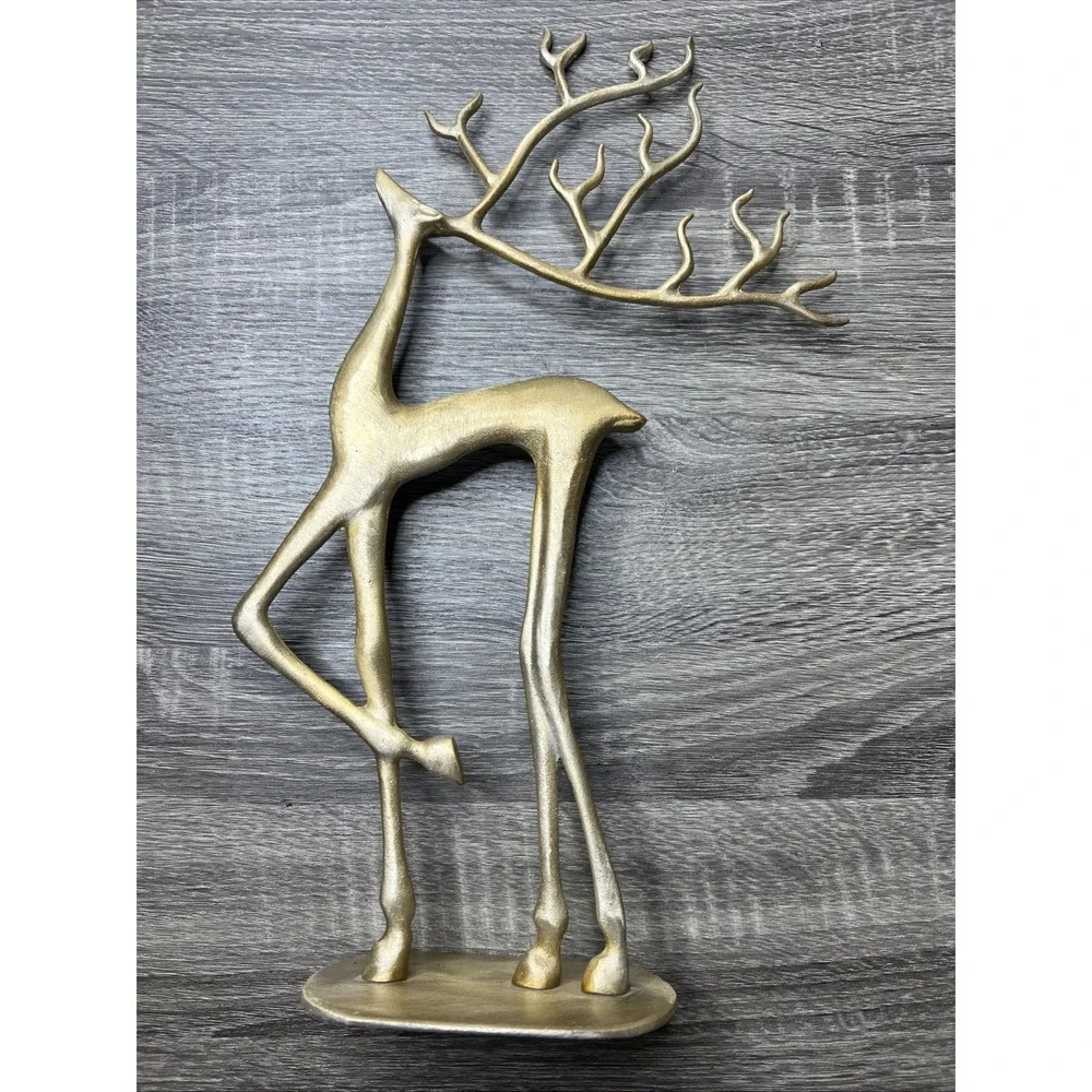 Pottery Barn Brass Sculpted Reindeer Deer Medium 15.75